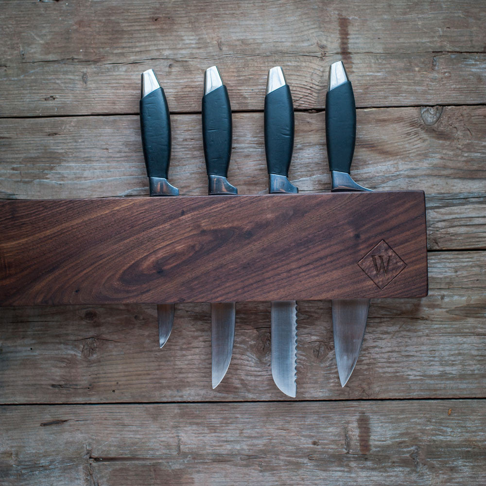 Kitchen Knife Wall Storage, Walnut - Main Image