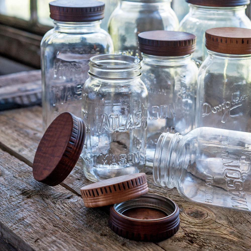 Wood Mason Jar Lids [2] – Cattails Woodwork