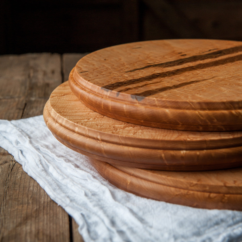 Birdseye Maple Round Cheese Board - Cattails Woodwork
