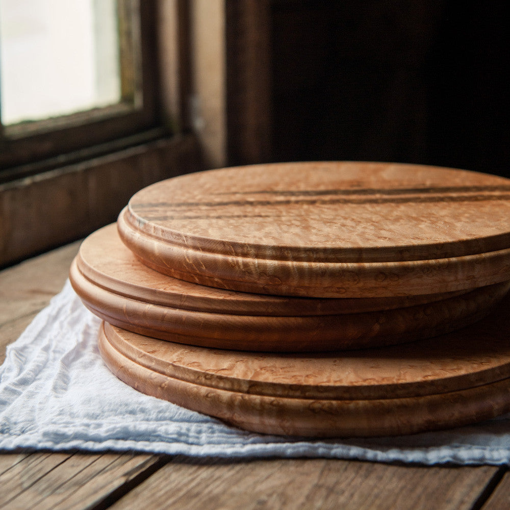 Birdseye Maple Round Cheese Board - Cattails Woodwork