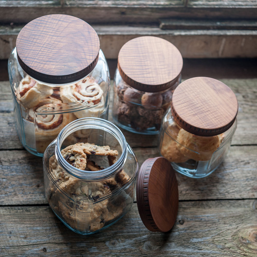 Wood Pantry Jar Lids Cattails Woodwork