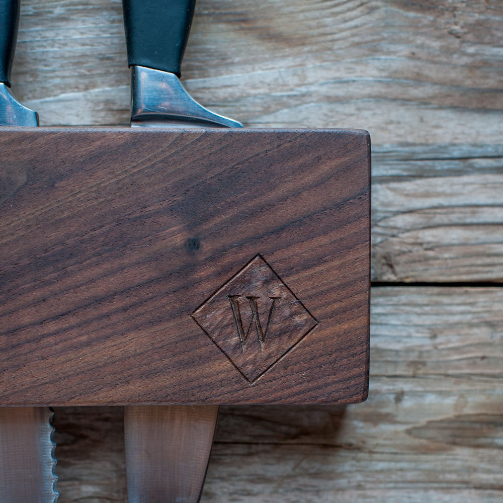 Kitchen Knife Holder, Birdseye Maple - Cattails Woodwork